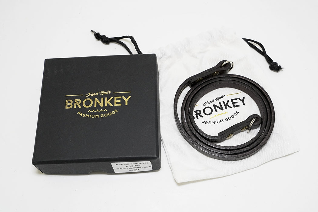 CINGHIA IN PELLE MARRONE 95CM "BRONKEY PREMIUM GOODS"