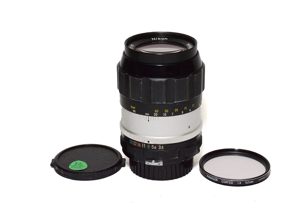 Nikon non AI Nikkor-Q.C Auto 135mm F3.5 con Tappi Originali Modificato AI + filtro 1A