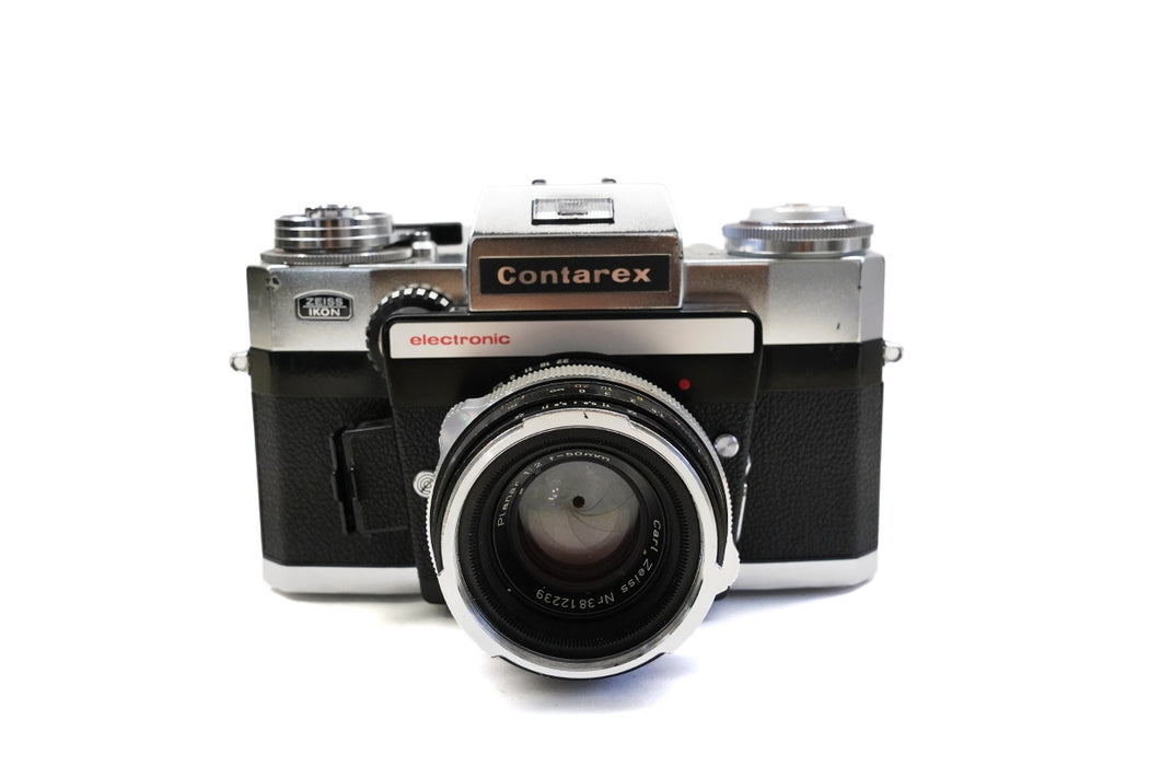 Fotocamera analogica Contarex Electronic + ob. Planar 50mm f2