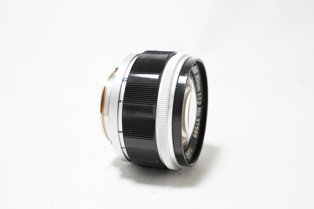 Obiettivo manuale Canon 50mm F1.2 Mmount -leggi-