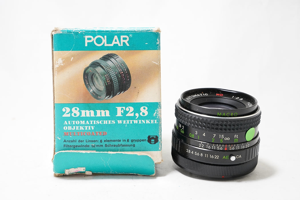 Obiettivo manuale Polar 28mm F2.8 per canon FD -leggi-