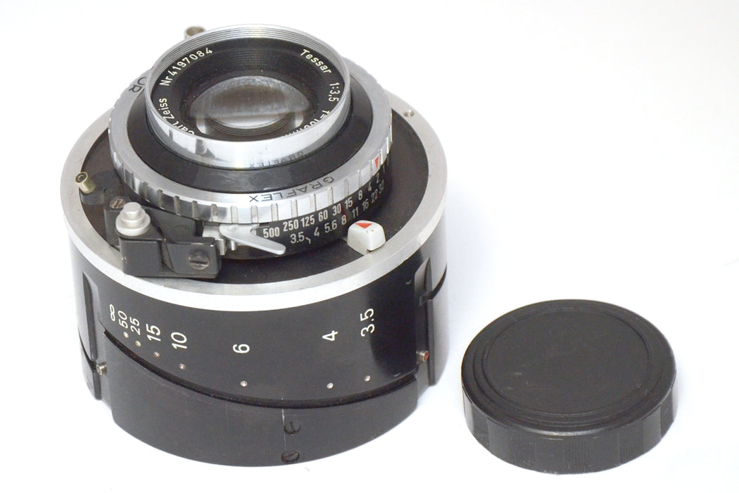 Carl Zeiss Tessar F 1:3 .5 / 100 mm Obiettivo per Graflex con Synchro - Compur