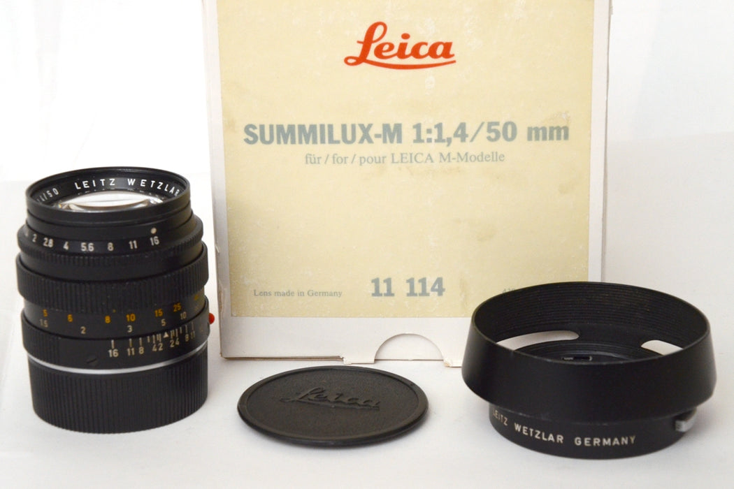 Leica 11114 Summilux-M 1:1.4 / 50 (50mm F 1,4) Scatolato con Custodia e Paraluce