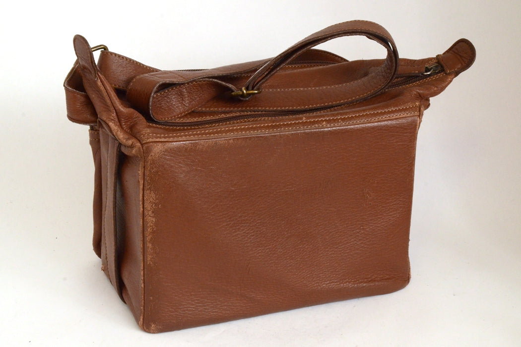 Walter Ferro Borsa Corredo per Leica in Pelle Brown/Marron. Con Scomparti