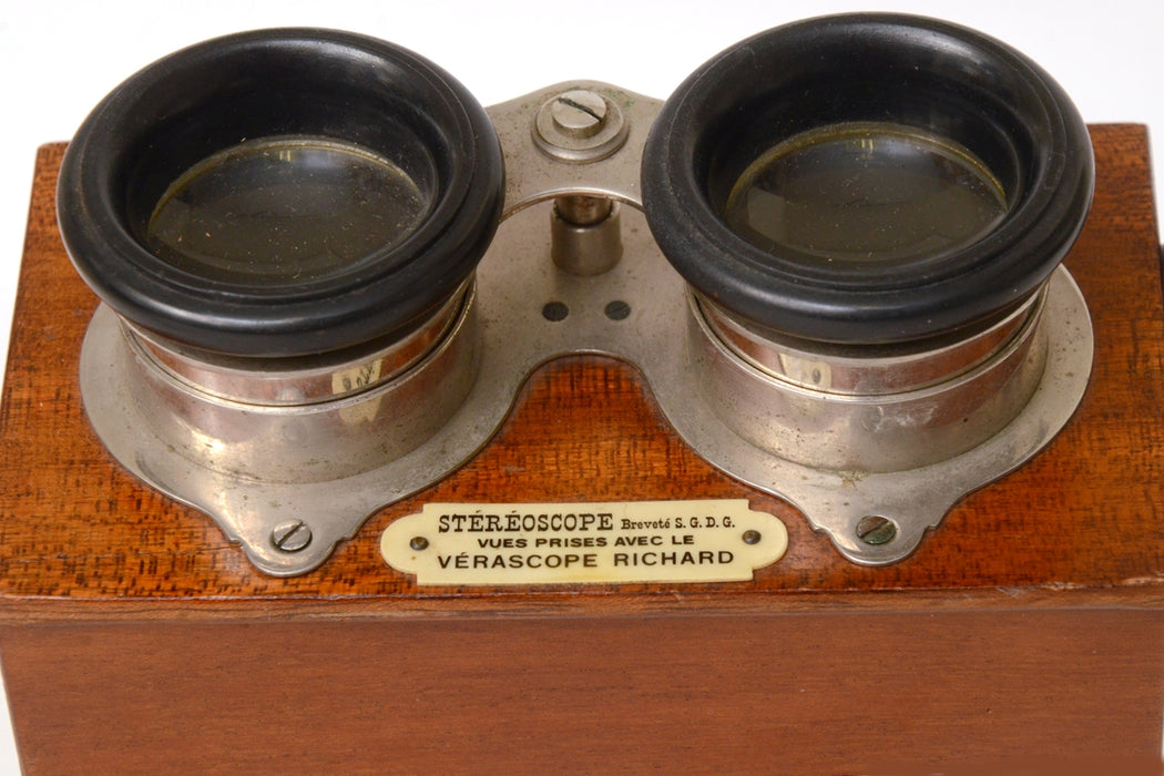 Visore Stereoscopio 45X107mm Vérascope Jules Richard c.a 1900 Molto raro