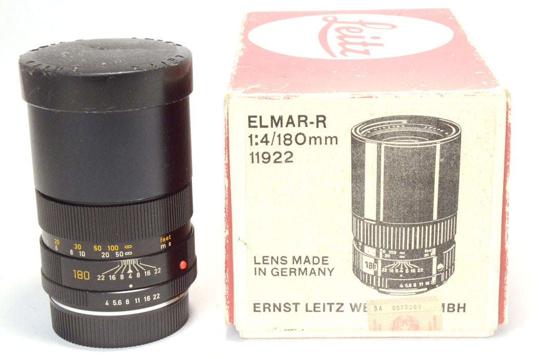 Leica Elmar-R 1:4 / 180mm 11922 con Tappi, 3 Camme scatolato