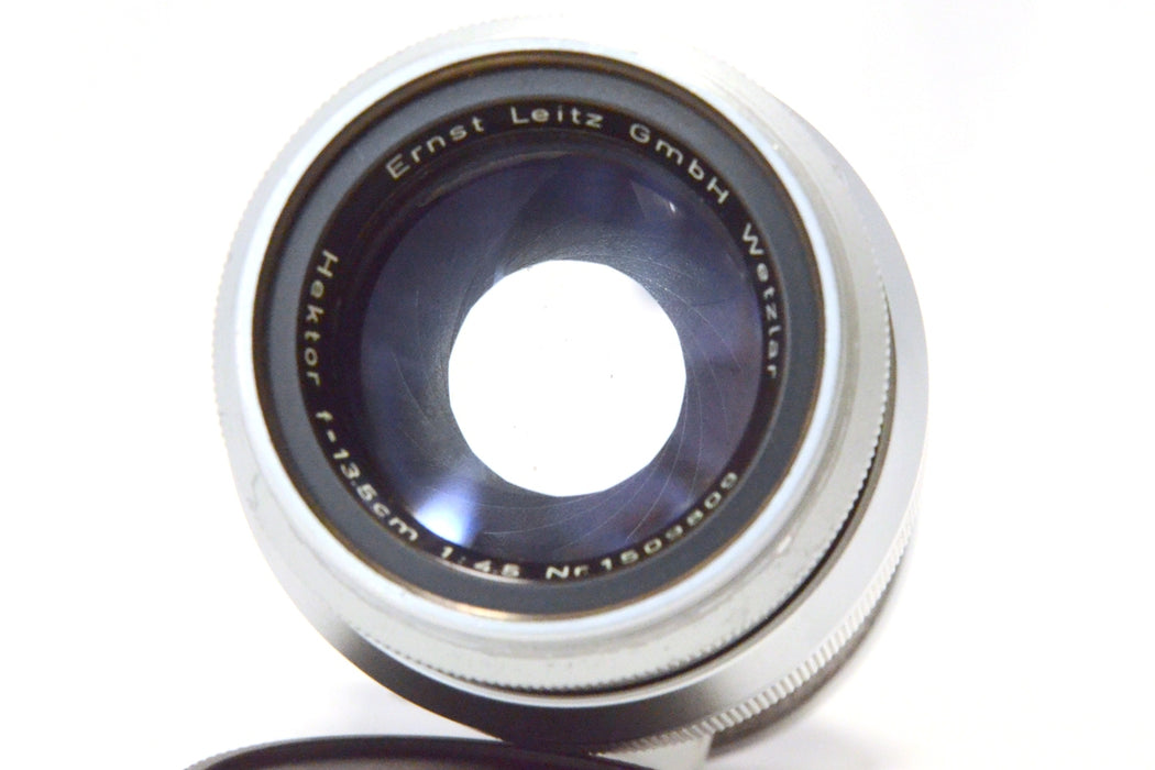 Leitz Leica Hektor 13,5cm f 4.5 (135mm1:4.5) M Mount Silver Tappi e Paraluce