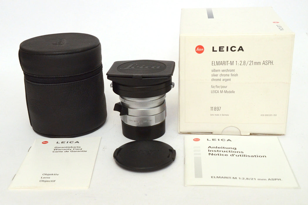 Leica 11897 Leitz 21mm F2.8 ELMARIT-M Asph. Silver Scatolato con Documenti