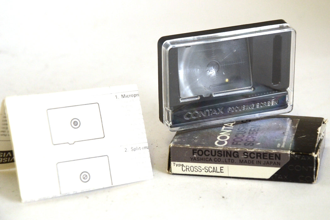 Contax Focusing Screen Cross-Scale con Scatola e Documenti