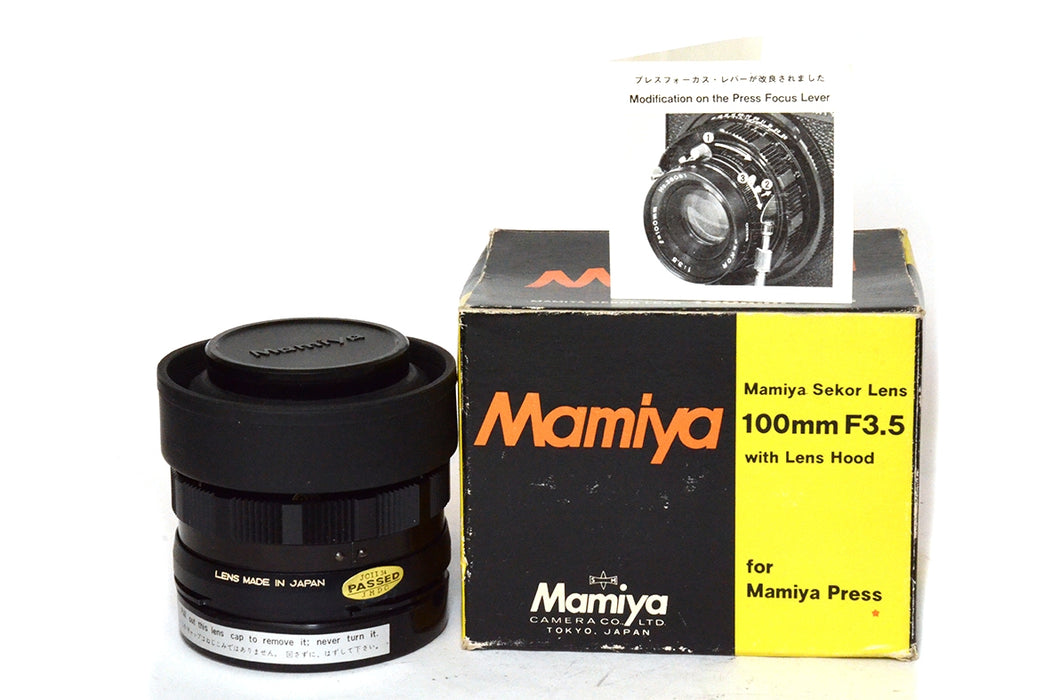 Obiettivo manuale Mamiya Sekor 100mm F3.5 BELLISSIMO per Mamiya Press