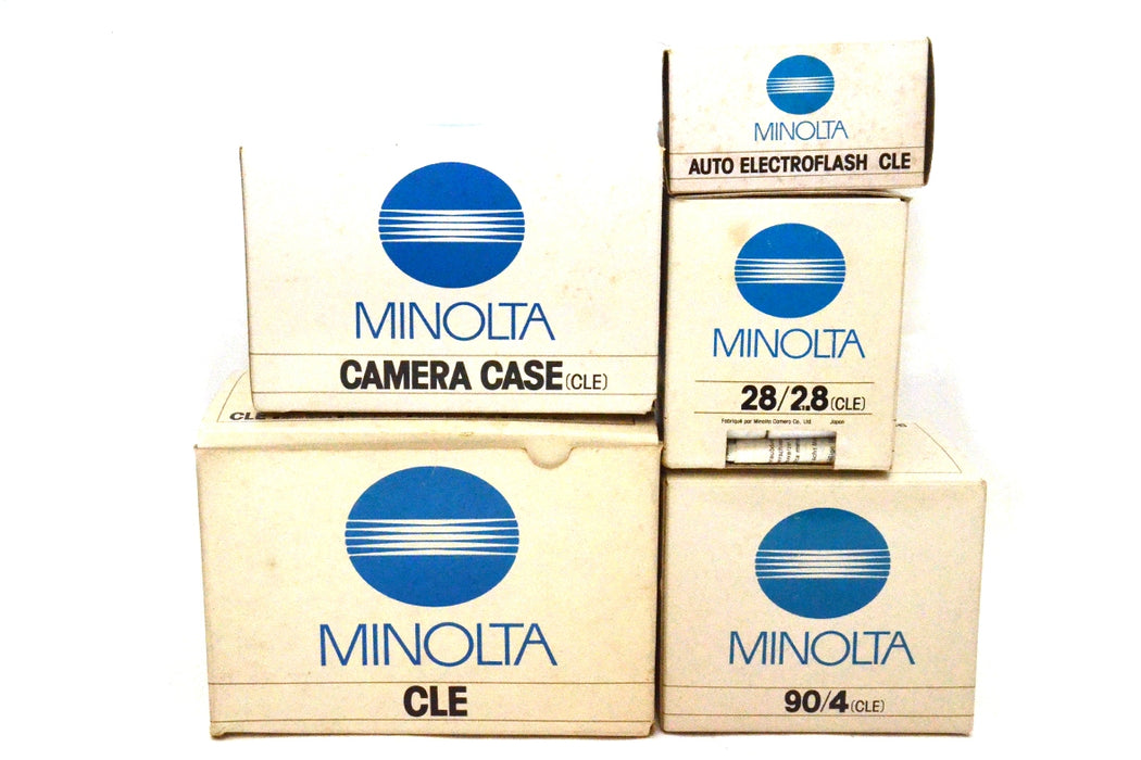 Kit analogico Minolta CLE con obiettivi ed accessori