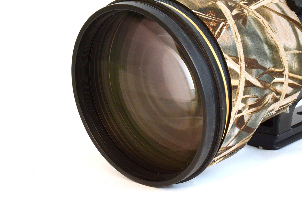 OBIETTIVO NIKON AF-S NIKKOR 600MM F4G ED VR + COPERTURA MIMETICA E STAFFE - BELLO