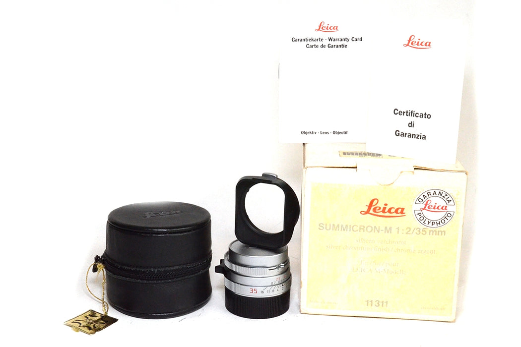 Obiettivo manuale Leica Summicron M 35mm F2 Silver Chrome 11311 Completo-Collezione