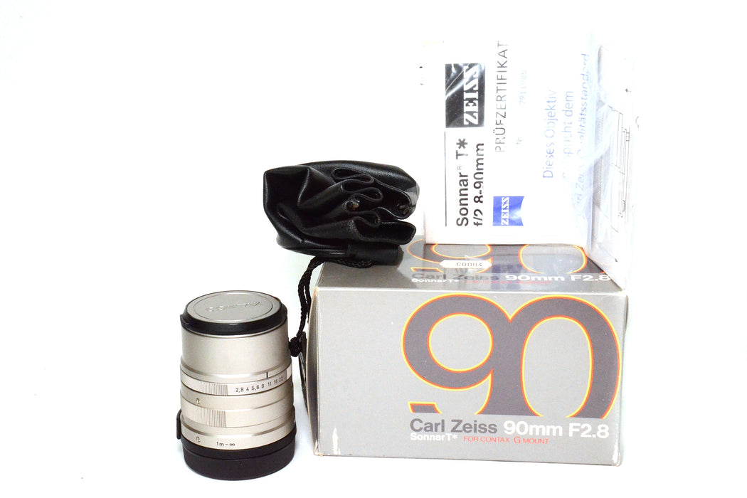 OBIETTIVO ZEISS SONNAR T 90MM F2.8 PER CONTAX G MOUNT SILVER - BELLISSIMO