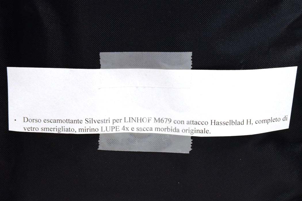 Silvestri Dorso escamotante per Linhof M679 Hasselblad H Mount completo di Vetro smerigliatio