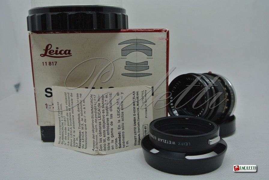 Leica Summicron-M 1:2 50 mm Mat.:2584â€¦ 11817 (1973) Black . Germany Usato