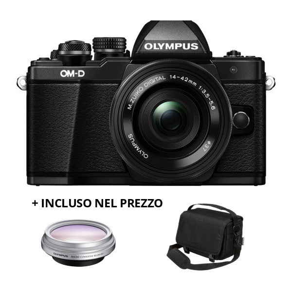 Olympus E-M10 Mark II - M.Zuiko Digital 14-42mm 1:3.5-5.5 RII (Black/Grey)