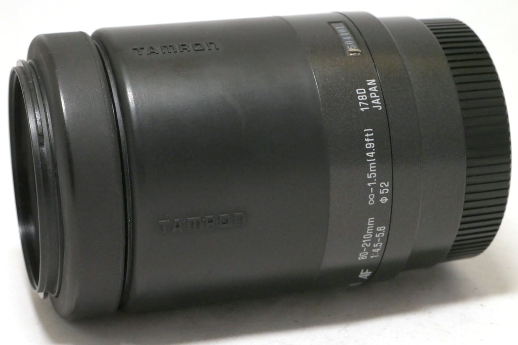 Minolta Sony AF Tamron 80-210mm F4.5-5.6 con Tappi e Paraluce